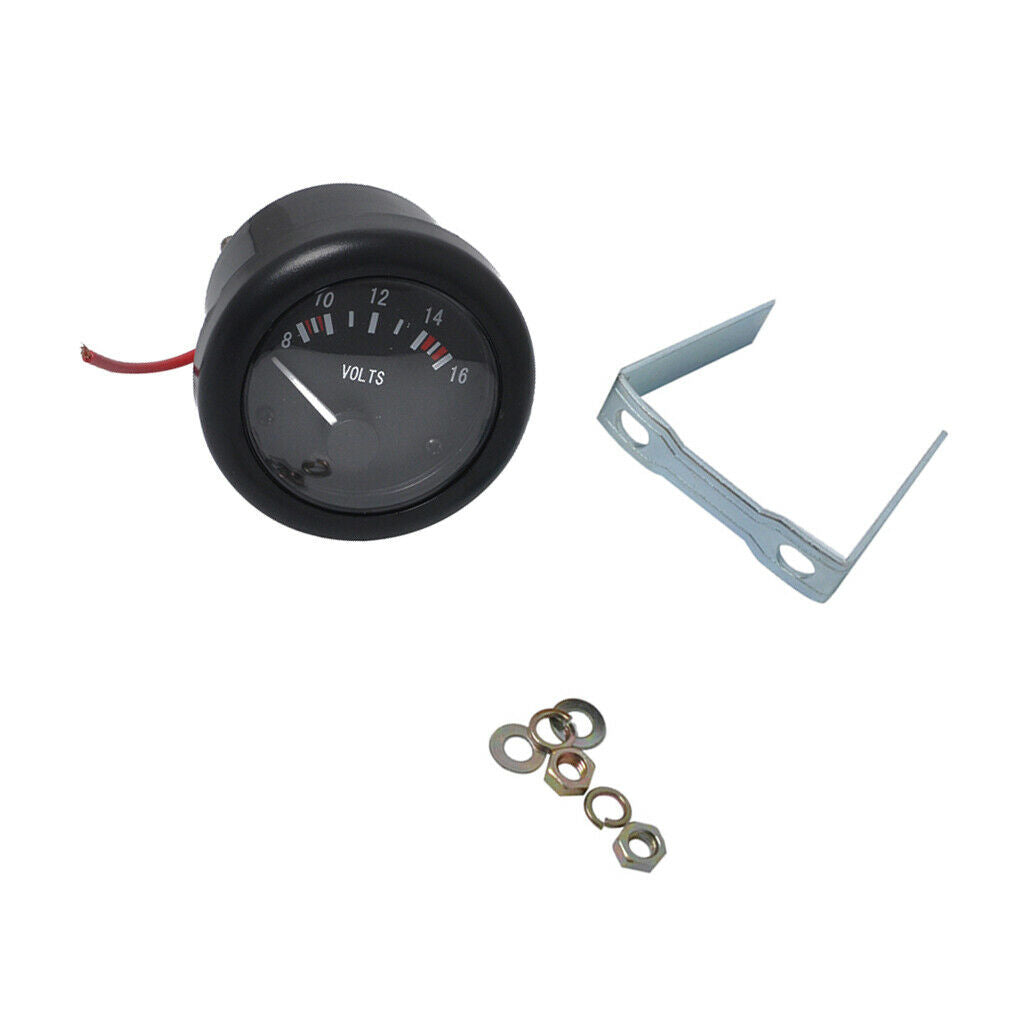 Voltmeter Gauge Meter Î¦52mm(2â€) White Pointer with LED Background Light 12V