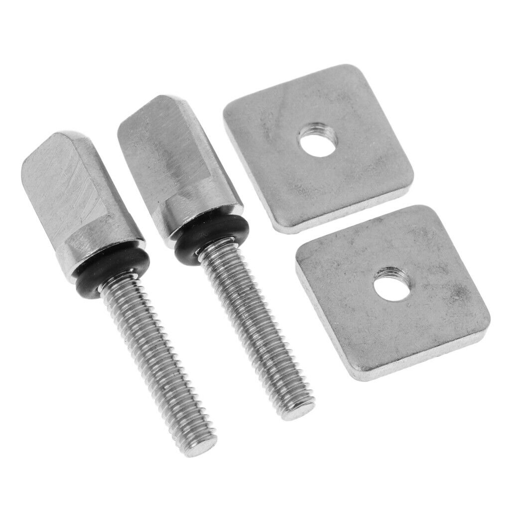 4 Sets Stainless Steel Fin Bolt   Board Surfboard Longboard Screw & Plate