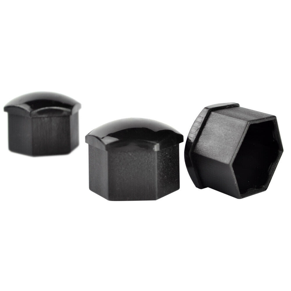 20x 19mm Wheel Lug Nut Bolt Center Cover Black Caps Tools Fit For Universal Car