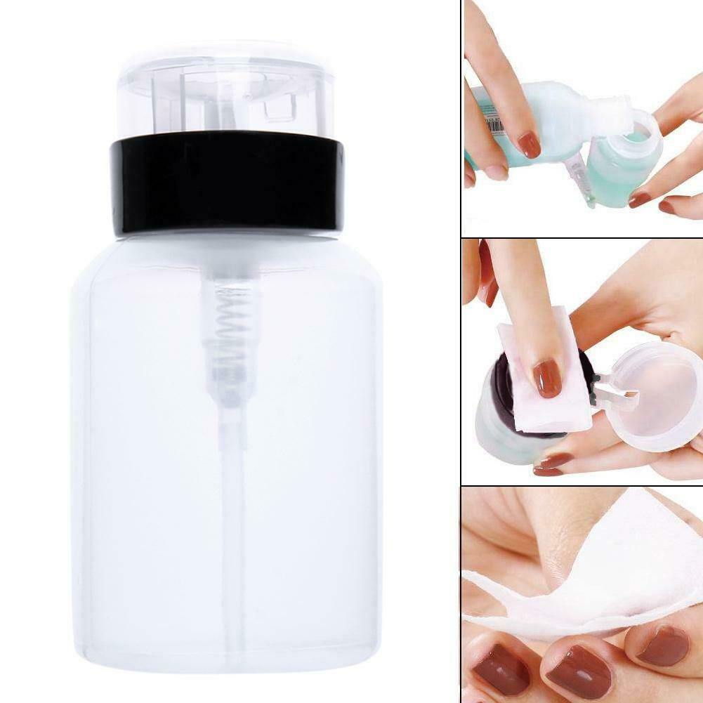 220ml High-Capacity Empty Pump Refillable Nail Polish Remover Bottles Tools @
