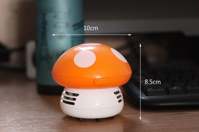 Ritzy Cute Mini Mushroom Corner Desk Table Dust Vacuum Cleaner Sweeper Nice