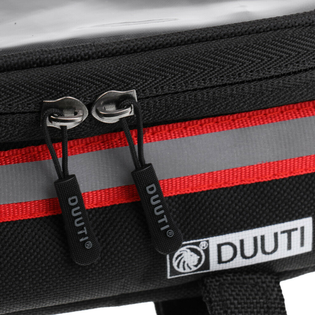Cycling Bicycle Bike Front Tube Bag Frame Pannier Case Red Reflect Tape