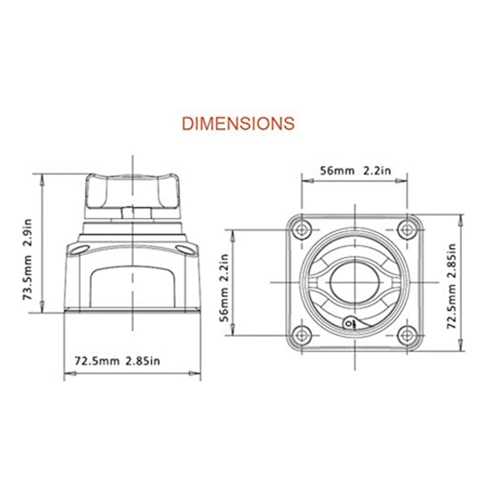 For Marine Boat Car RV and ATV Vehicles 6V/12V/24V/48V Battery Disconnect Switch