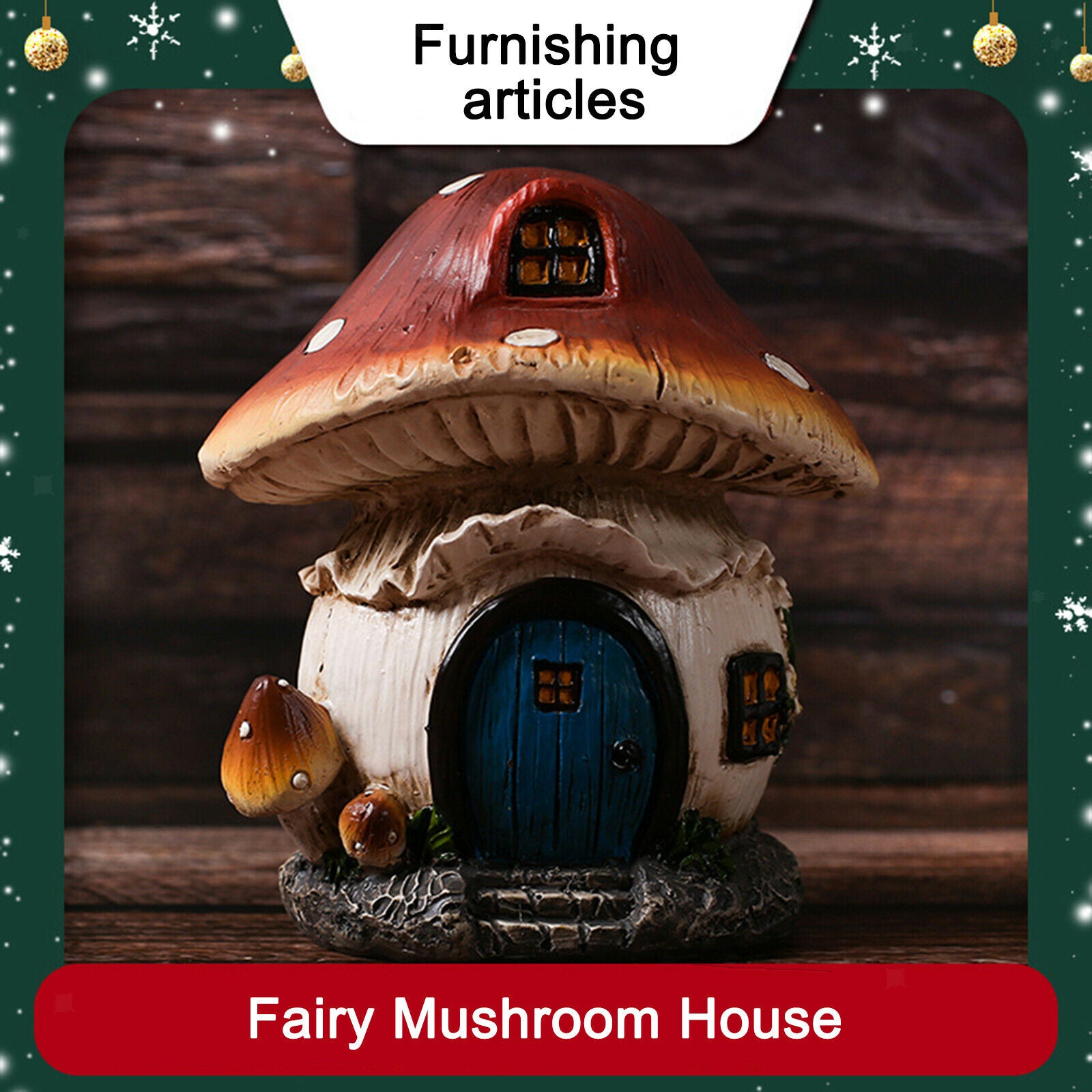 Fairy Mushroom Gnome Fairy House Gardeners Lawn Porch Patio Ornament Statue Gift