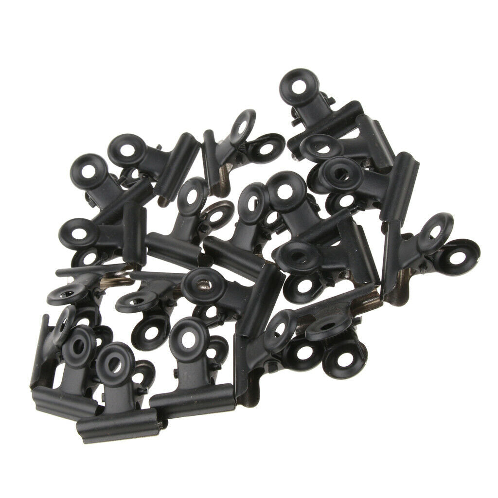 40Pieces 22mm Metal Bulldog Clips Letter Grip Clips Office Supply Black Color