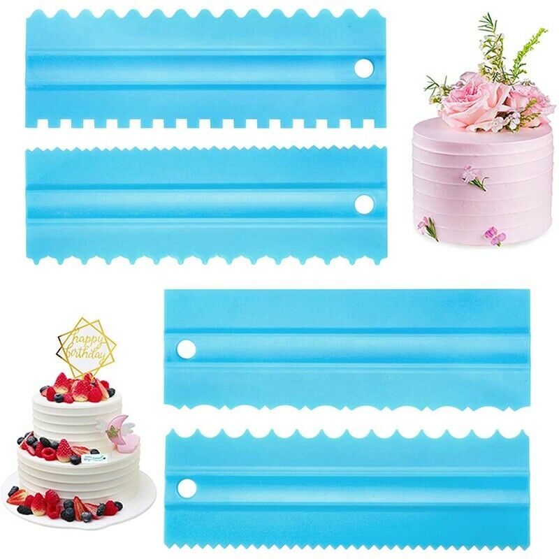 Cake Scraper Plastic Sawtooth Cake Scraper Set Decorating Comb & Icing SmootS2M7