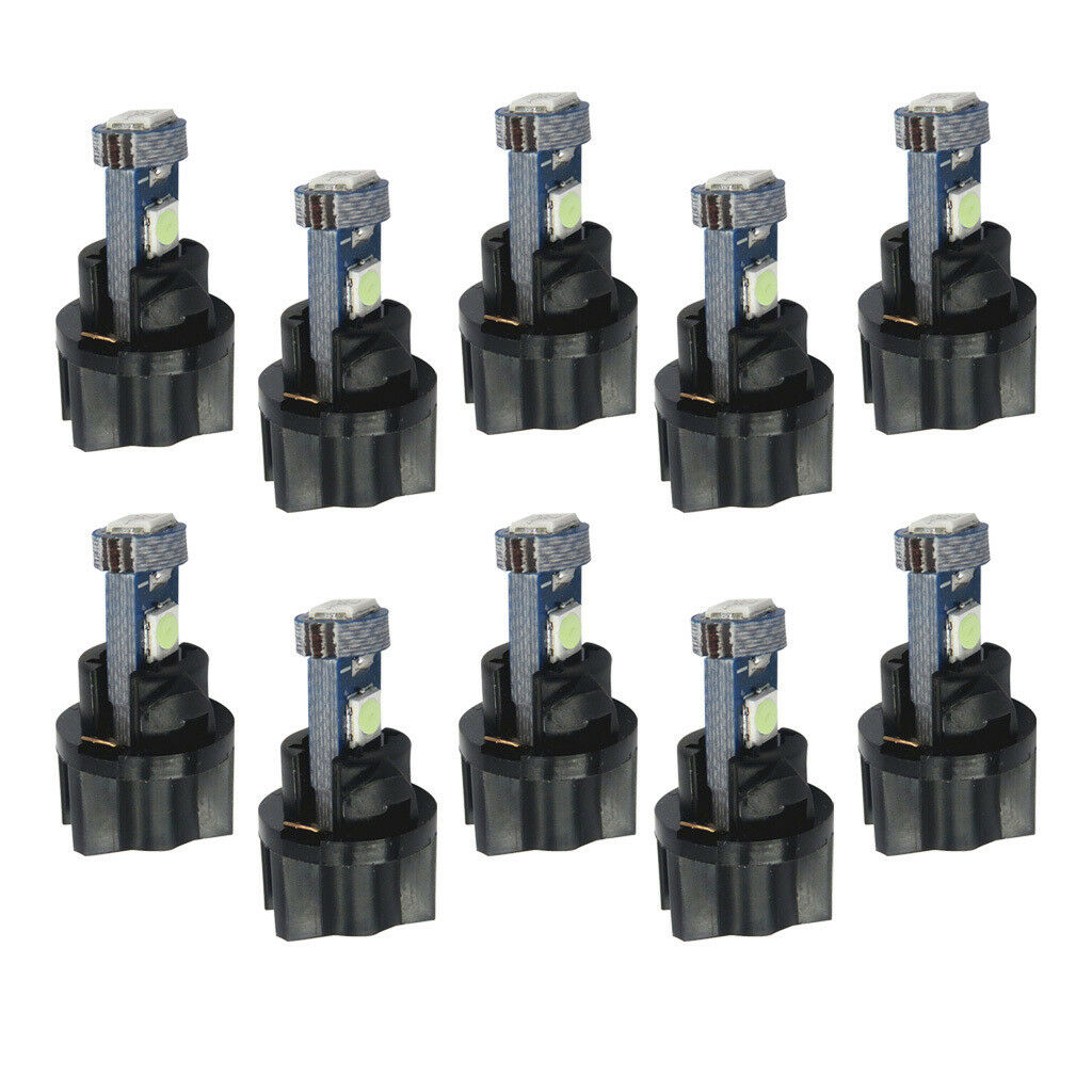 10 Pieces Ice Blue LED T5 3030 Twist lock Socket Instrument Dashboard Lights