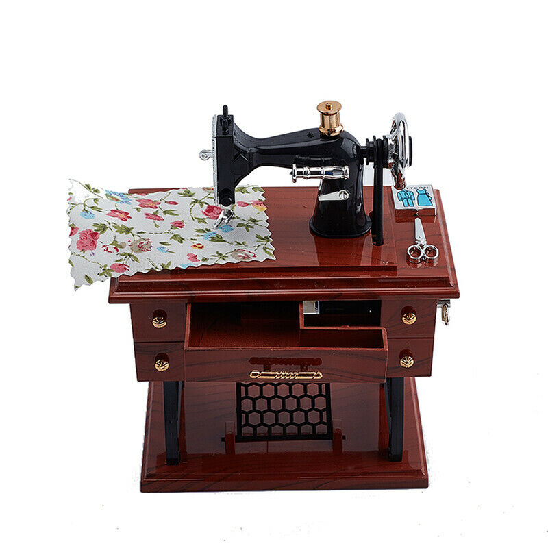 Sewing Machine Music Box Retro Sewing Clockwork Home Crafts Decoration GiftL PT