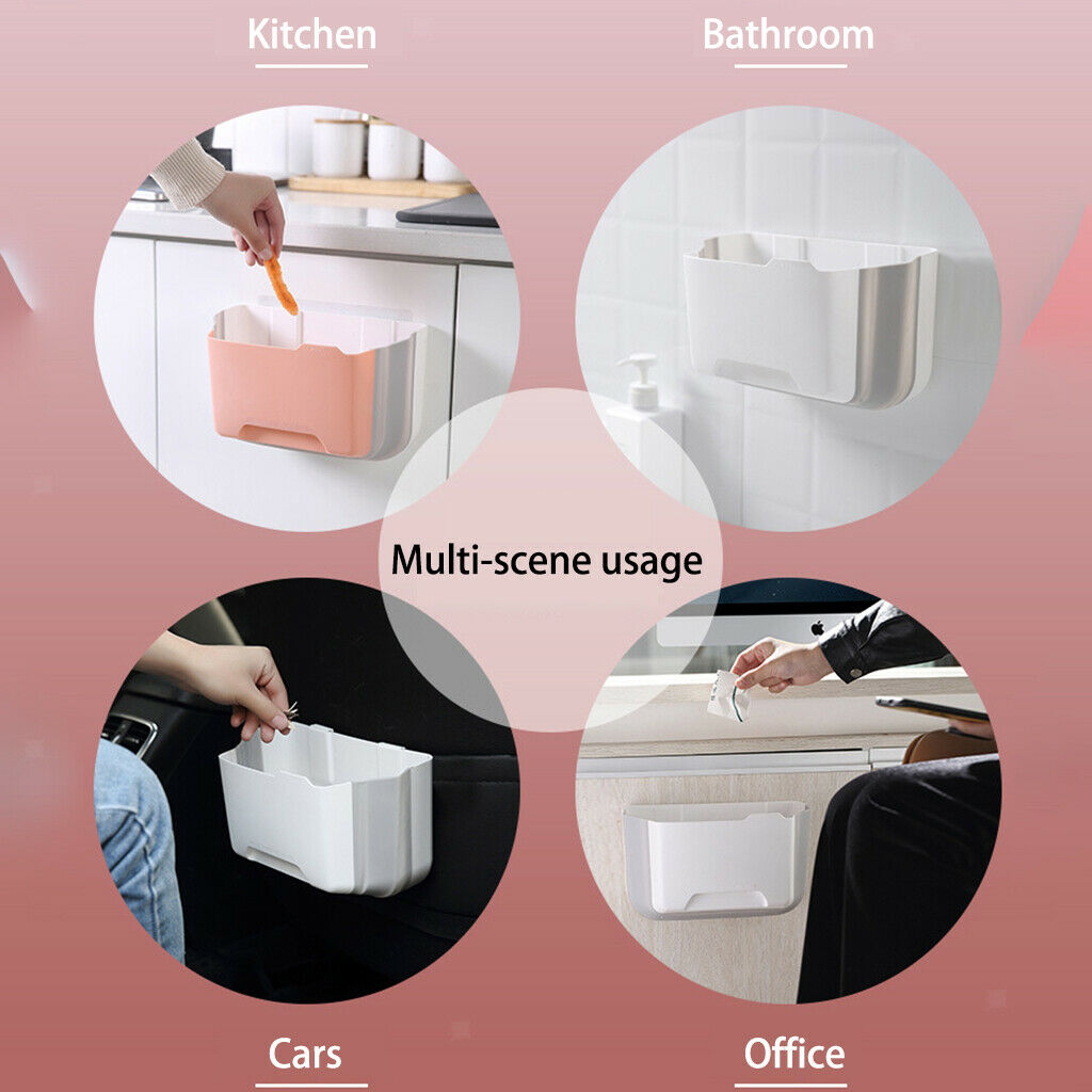 Rubbish Kitchen Hanger Garbage Hanging Racks Waste Bag Holder Pink