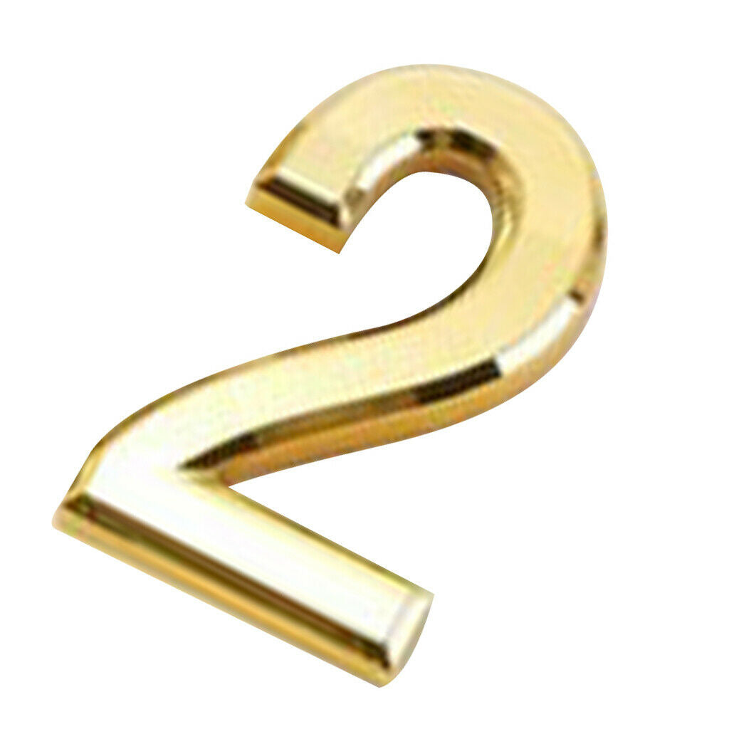 2x ABS Plastic Golden Self- Adhesive Door Number House Address Door Sign 2 5