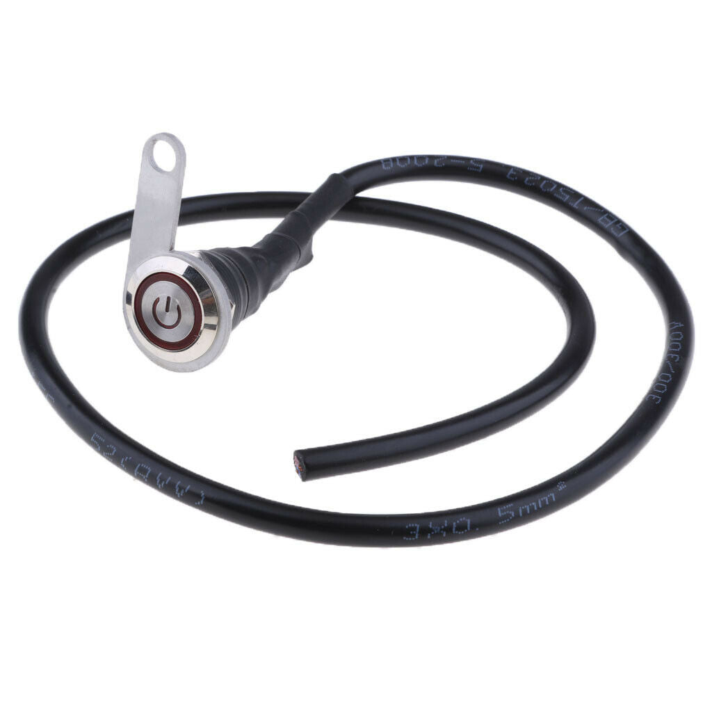 12V Motorcycle Waterproof Aluminum Handle bar On Off Switch Headlight Red
