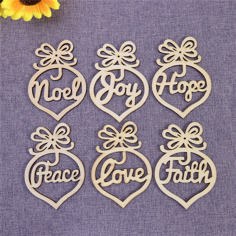 6 pieces wooden Christmas label Christmas ornaments Christmas party decorat KX