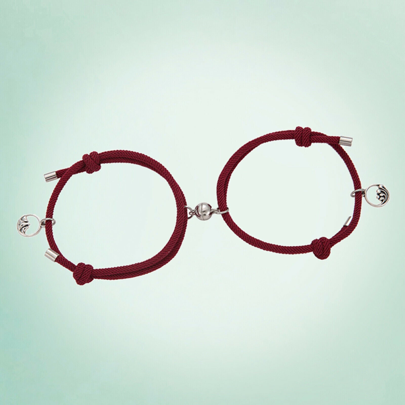Lovers Matching Bracelet Braided Magnetic Distance Bracelet Red B