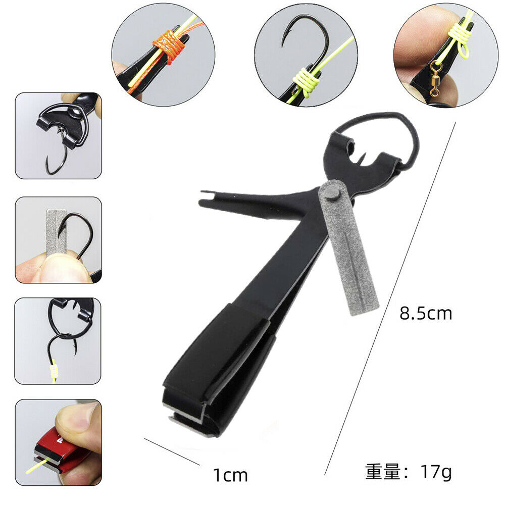 2x Multi-Functional Fishing Line Nipper Cutter Quick Nail Knot Tying Tool Accs