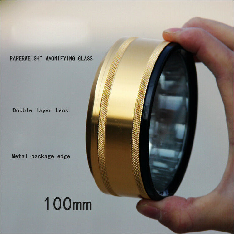 3.5X Desk Loupe Magnifying Glass Paperweight Metal Frame Magnifier for Reading