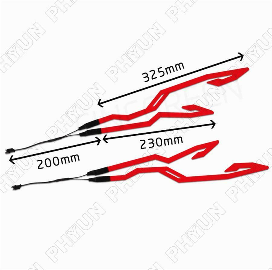 Red Led Motorcycle Helmet Lights Strip Kit 3 Modes Switchable Scooter Universal