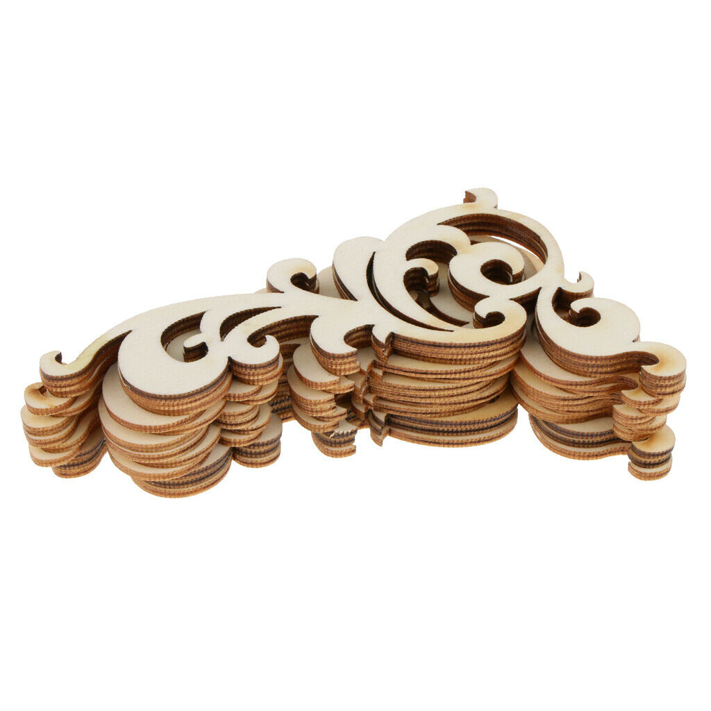 Pack of 12 Unpainted Blank Flower Shape Wooden Craft Hanging Gift Tags Labels