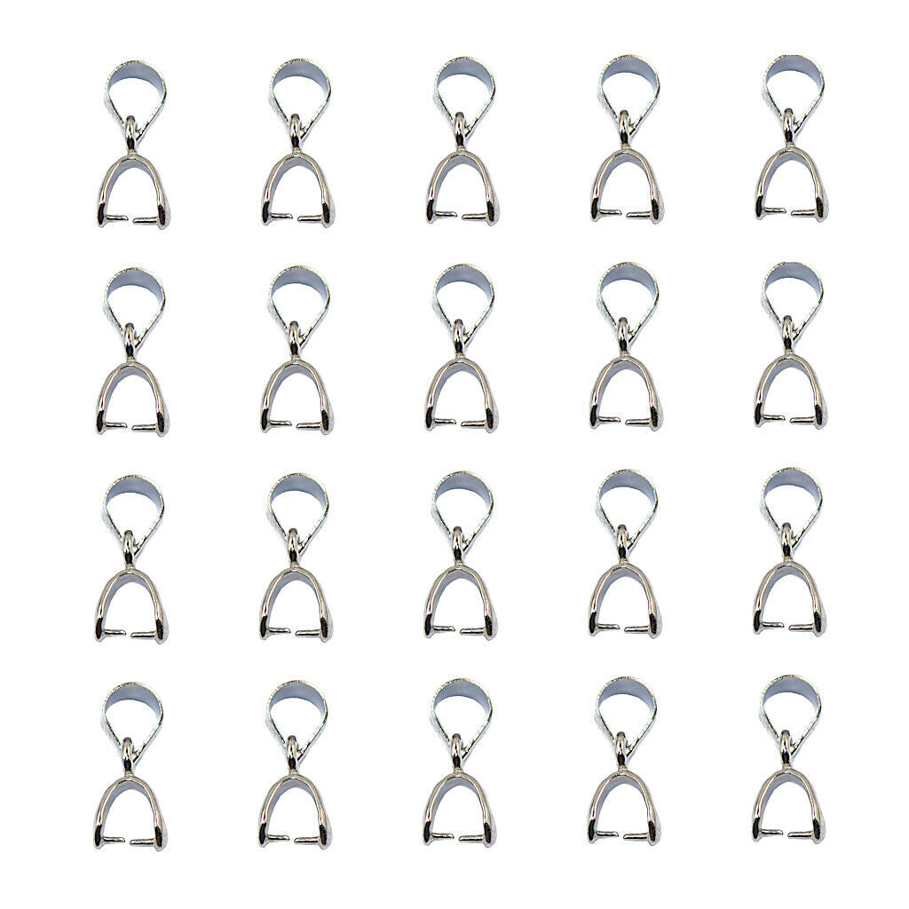 20pcs Metal Pinch Bails Jade Agate Stone Bracelets Pinch Clips Accessory