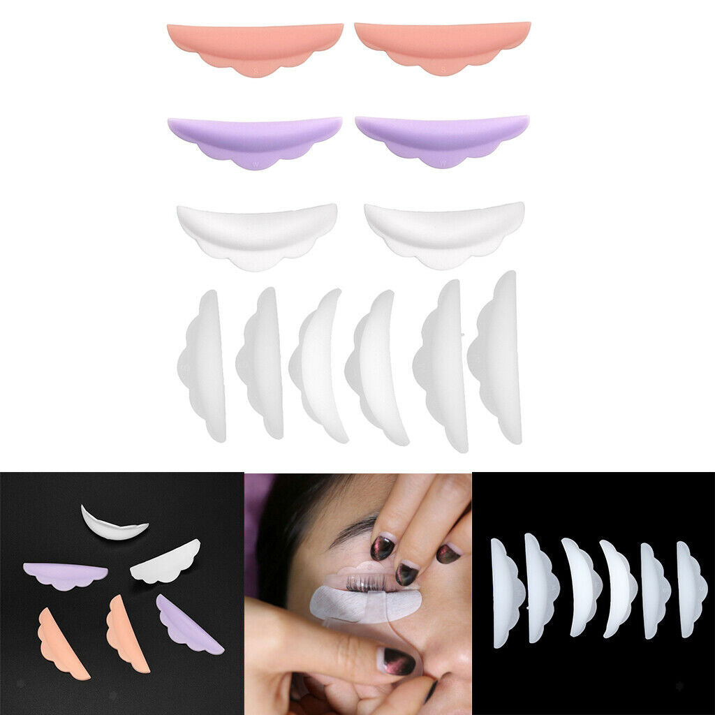 Lots 12 Reusable Eyelash Grafting Curling Lift Pads Curler Shield Protector