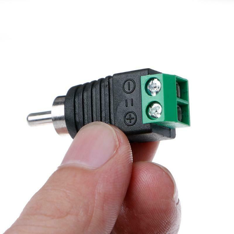 3 Pcs RCA Male Plug to AV Terminal Connector Video AV Balun 2 Screw
