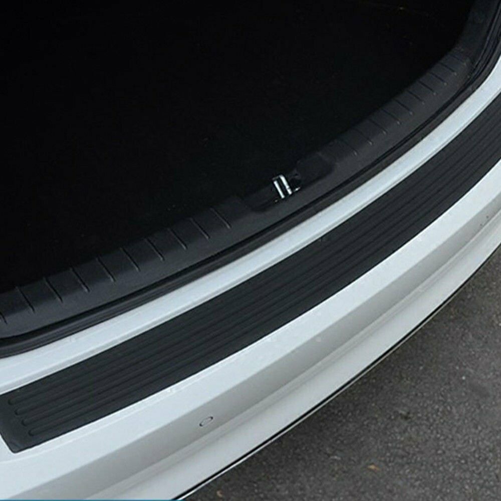 1X JDM Black Rear Rubber Bumper Guard Protector Flexible Adhesive Most Car Truck
