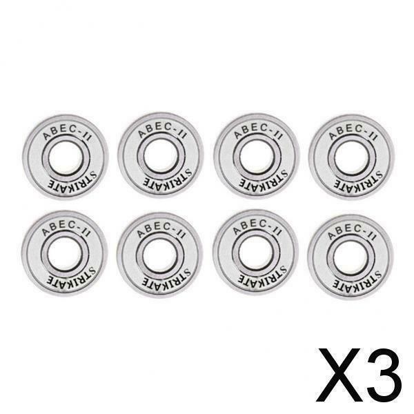 3X 8 Pcs 11 Bearings High Performance Roller Skate Scooter Skateboard White