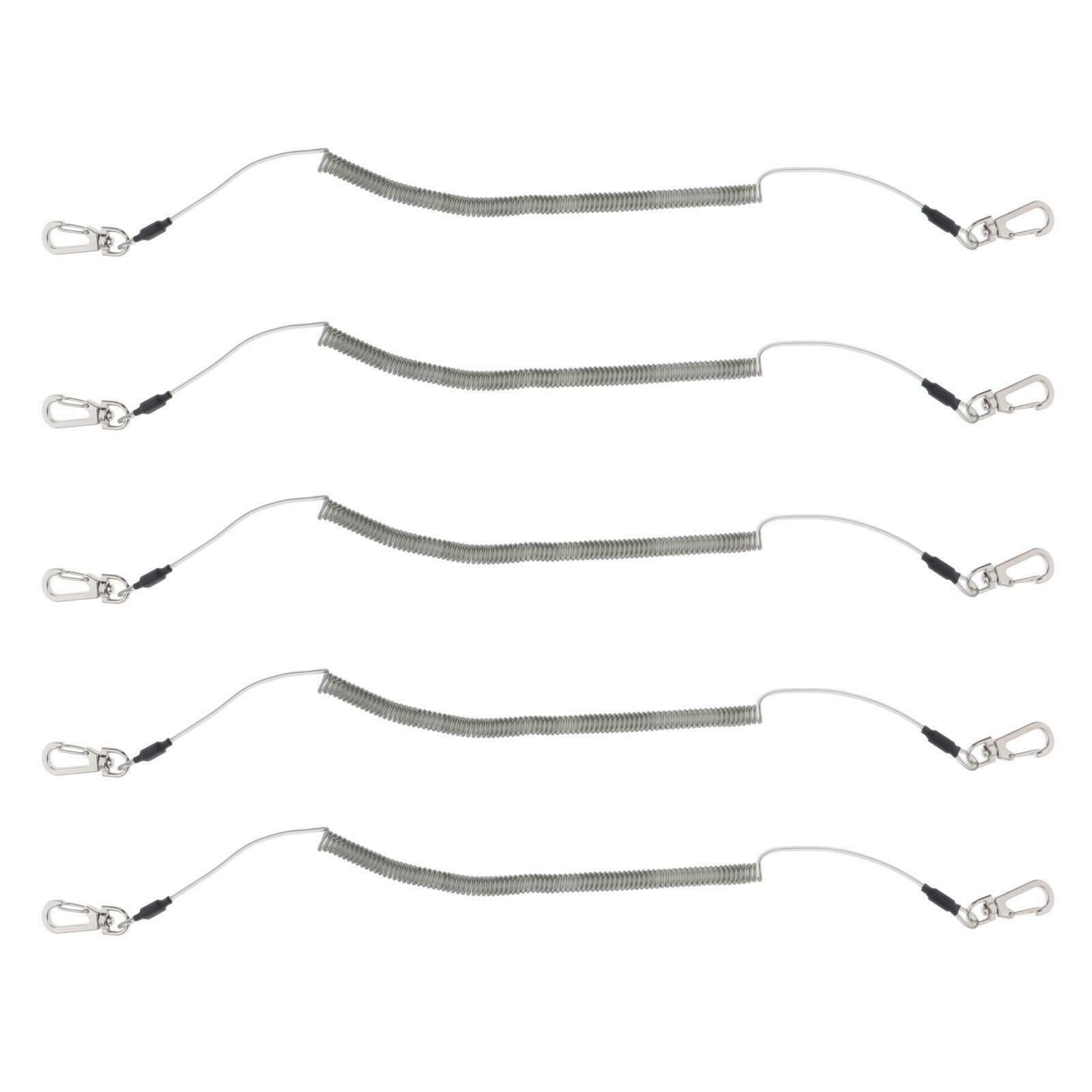 5pcs Kayak Canoe Safety Rod Lanyard Holder Paddle Leash Clip Hook 18''