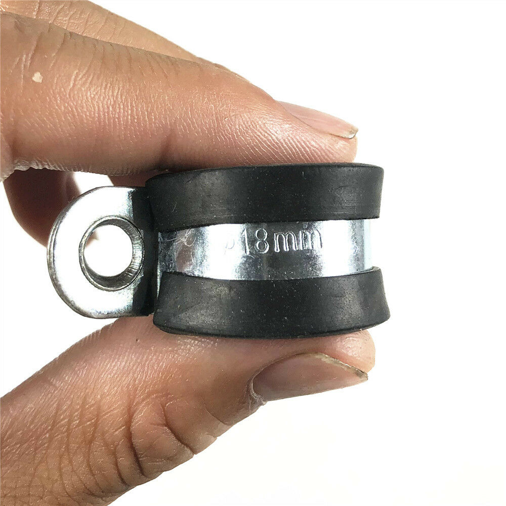 Lot6 18mm 3/4" Zinc Plated Rubber Insulated Cushion Cable Wire Fuel Clamps Clips