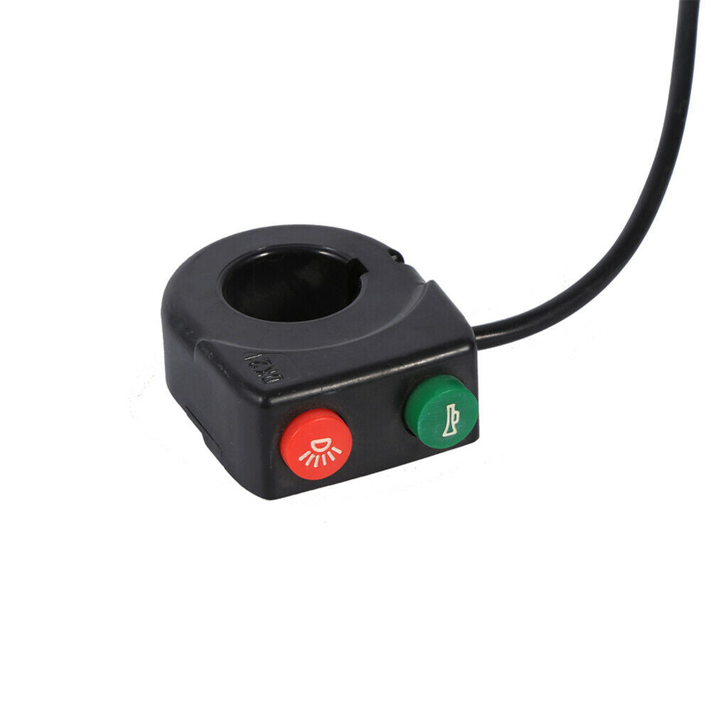 DC 12V 7/8" Head Light Switch Horn ON/OFF Button For Motorcycle E-bike Scooter