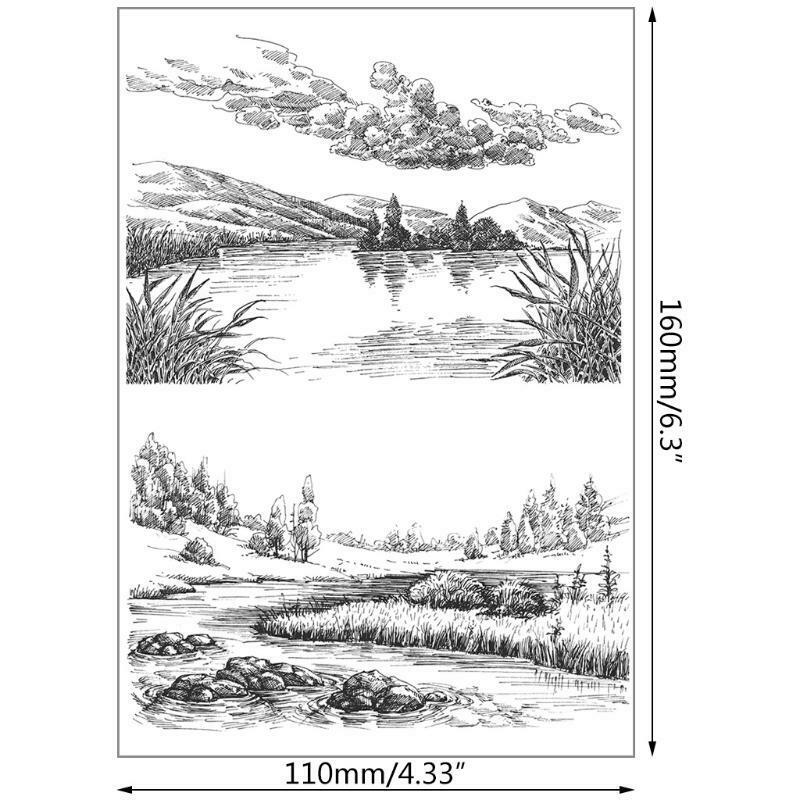 Lake / River DIY Silicone Clear Stamp Cling Seal Scrapbook Embossing Album Craft
