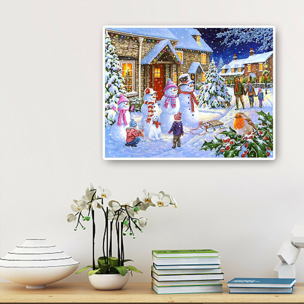 Full Drill Round Diamond Painting Christmas Cross Stitch Embroidery Craft @