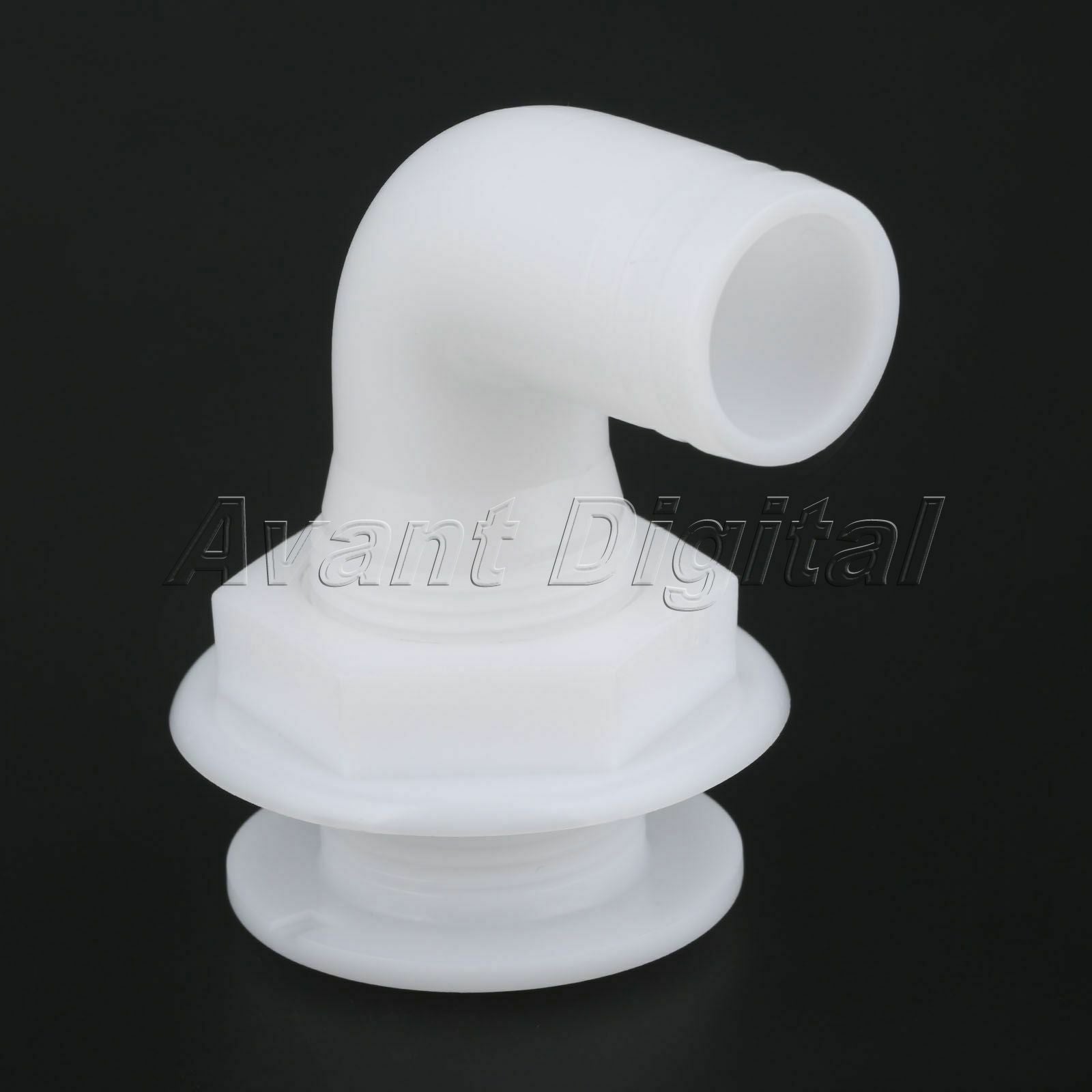 1x 1" Marine Thru-Hull Hose Forting White Plastic 90 Degree Nylon Accessories
