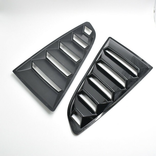 Pair Quarter Side Window Louvers Scoop Cover Vent For Ford Mustang Black 15-17