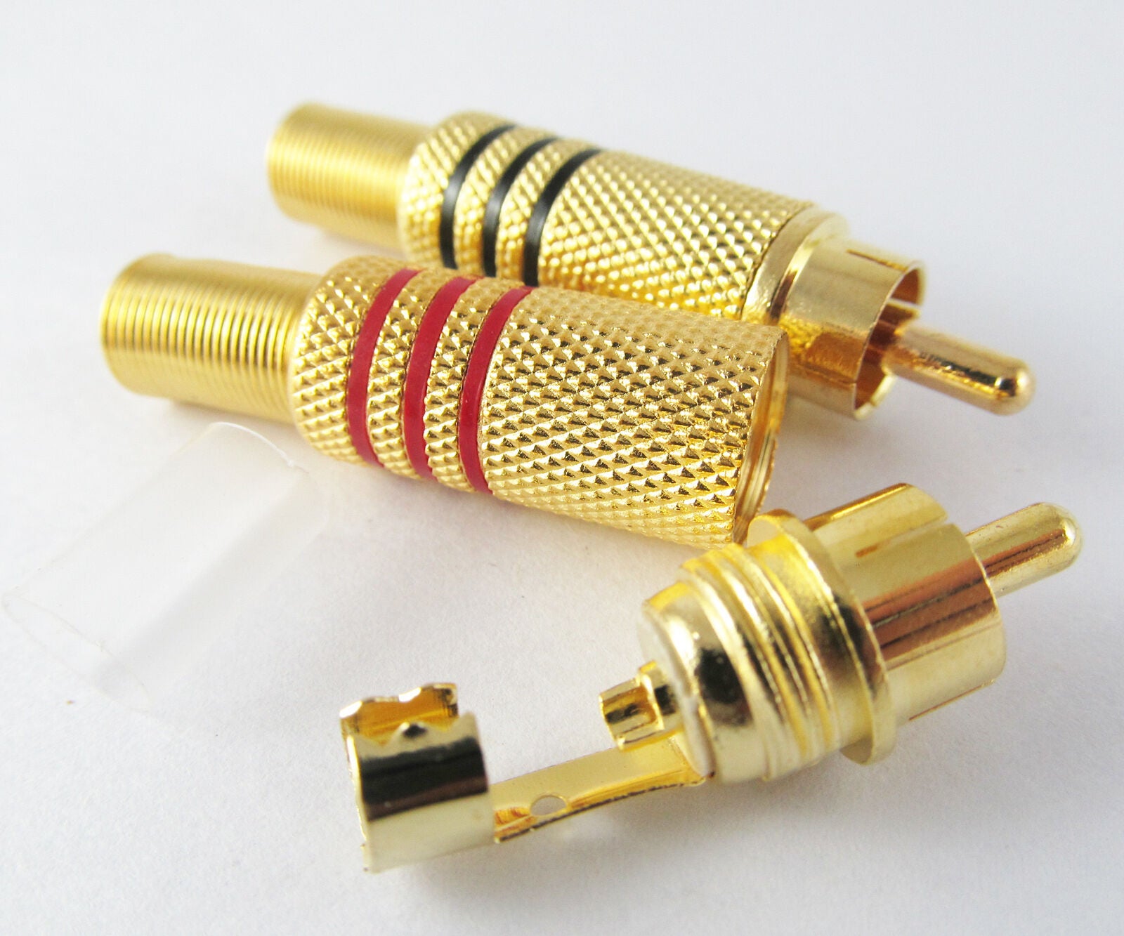 10pcs Phono RCA Male Plug Audio Video Solder Connector W/Metal Spring Tail