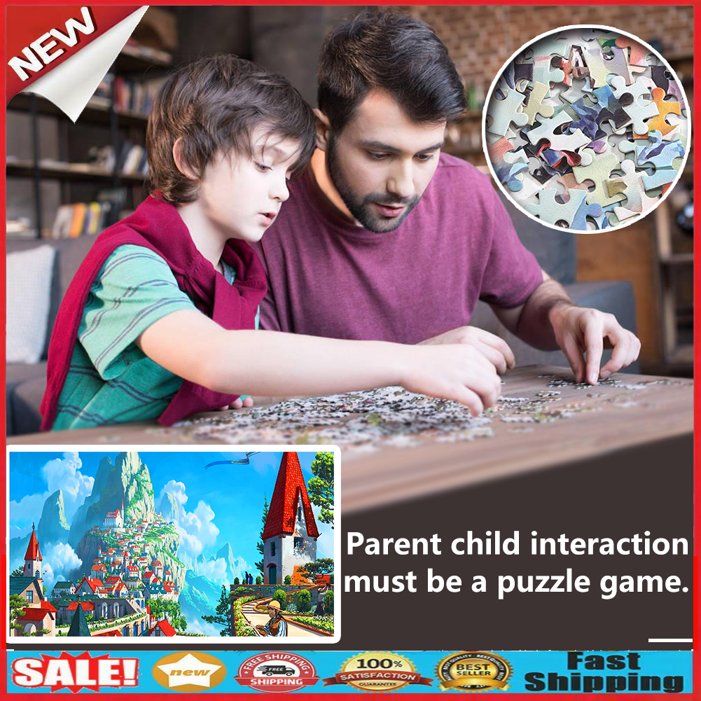 Mountain Town Scenery Puzzle Educational Toys 1000 Piece Paper Jigsaw Gift @