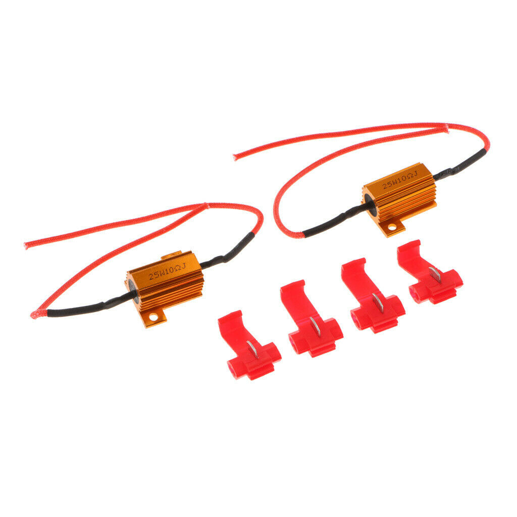 2Pcs12V 25W 10 Ohm LED Load Resistors Flashing Flashing Fix Flash
