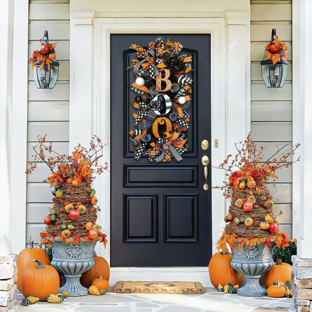 Halloween Decorations Halloween Wreath Fall Wreath Outdoor Front Door Ornament