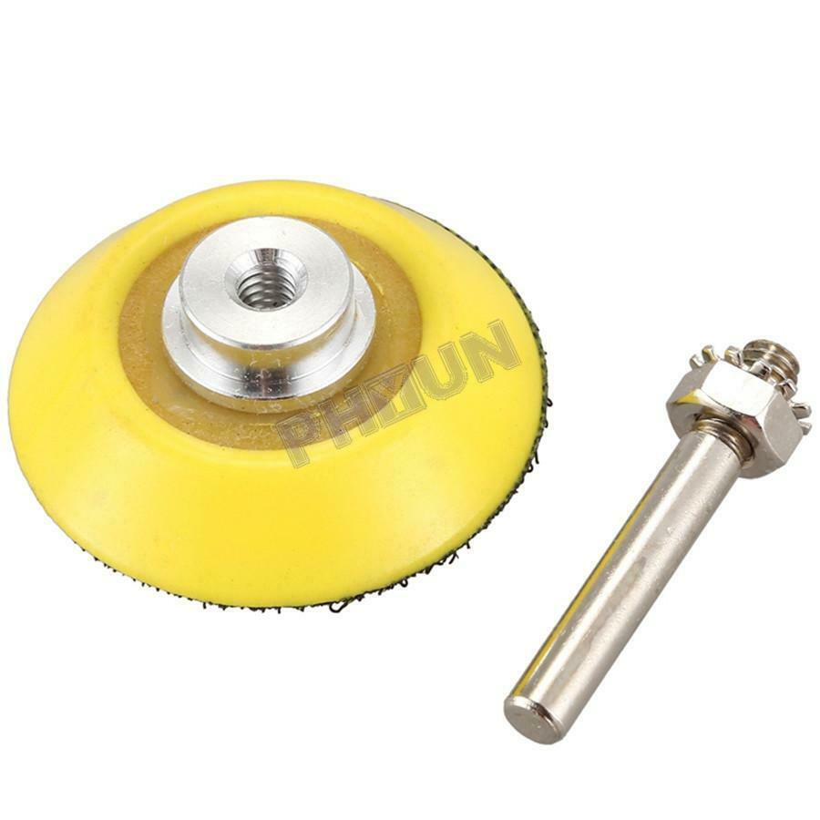 100 Sanding Disc Sand Paper Hook Loop Sander Kit + M6 Drill Adapter & Backer Pad