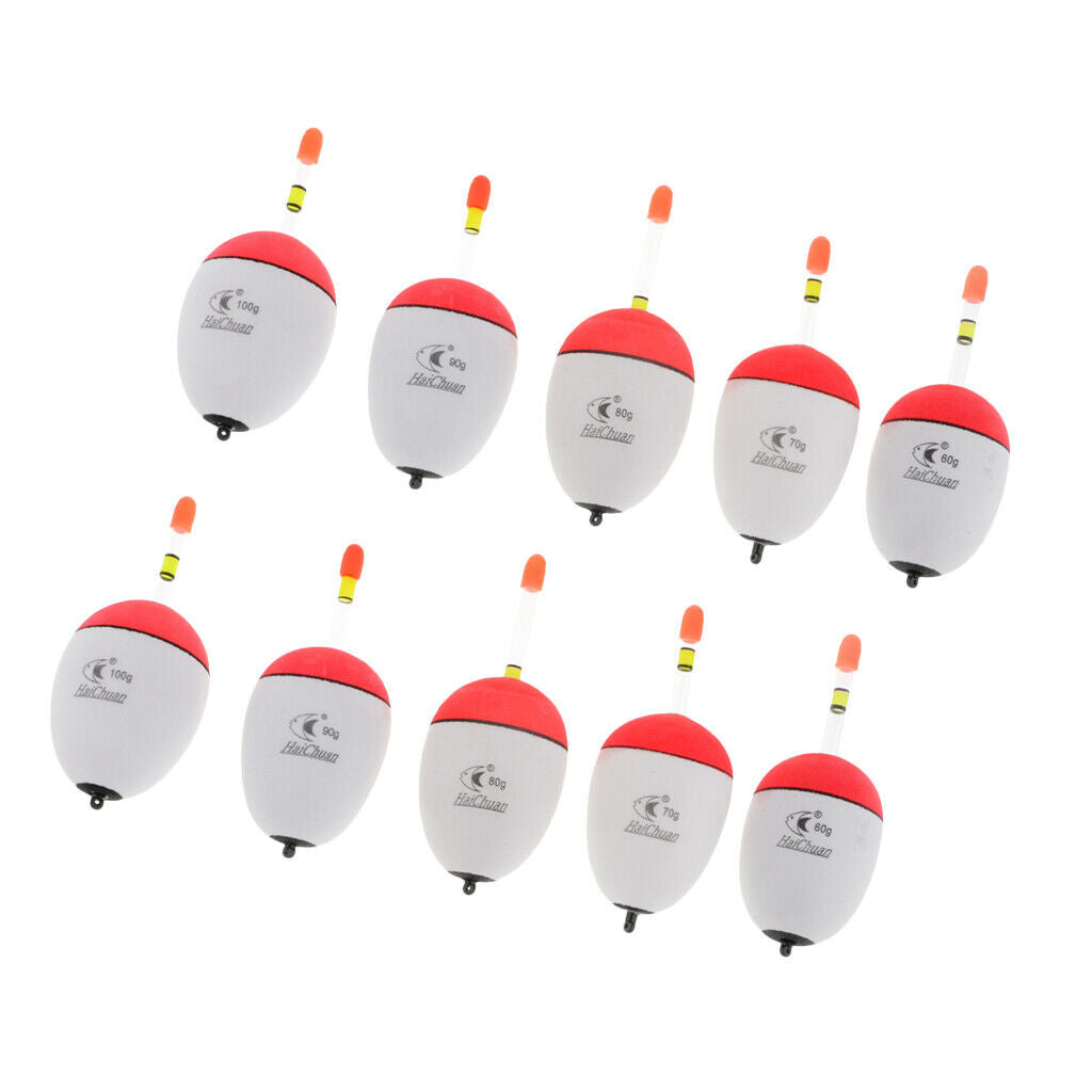 10pcs / Lot Sea Rock Fishing Glowing EVA Foam Floats Bobber