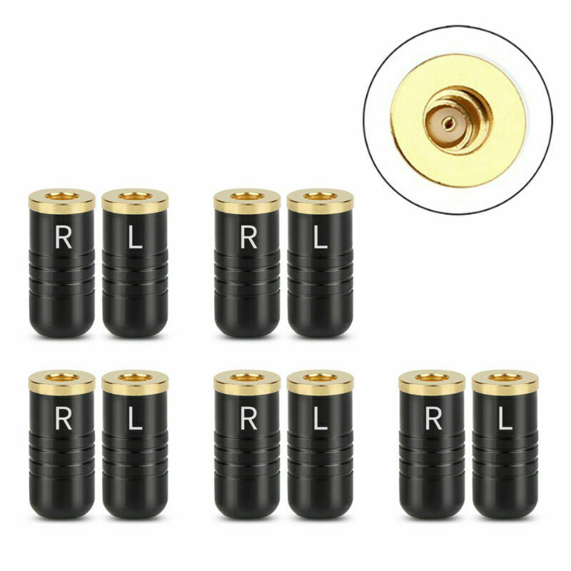 5X MMCX Female Earphone Pins Audio Adapter For UE900 SE535 SE215 W30 Black AT2