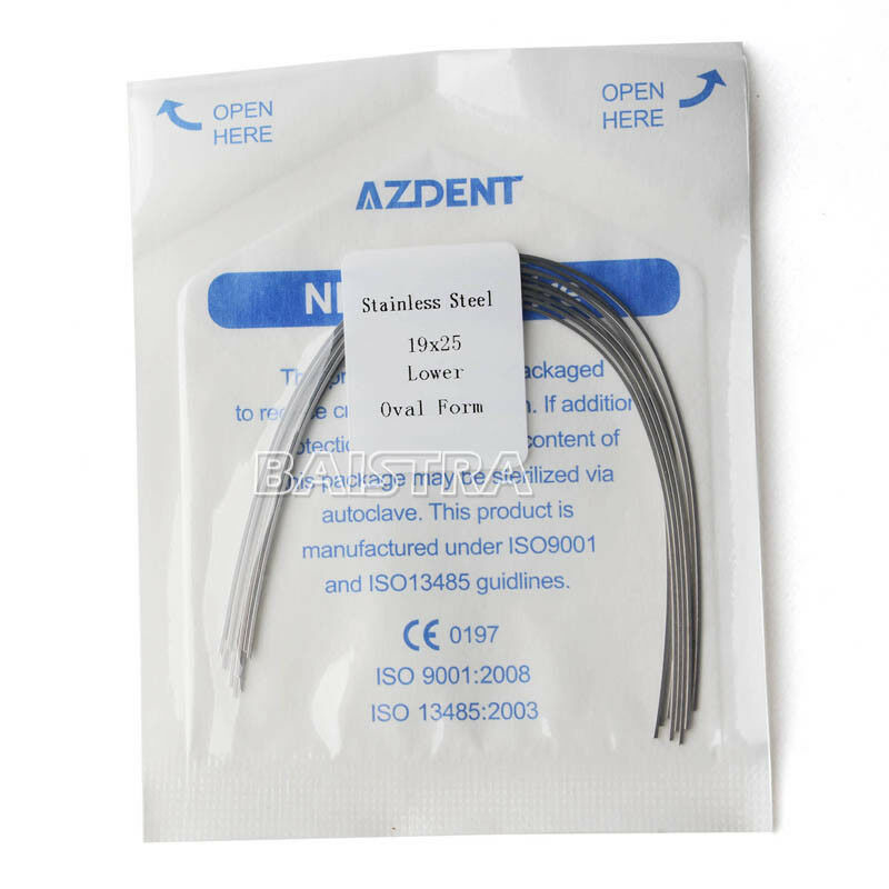 30x Dental Ortho Stainless Steel Arch Wire 19*25Lower Ovoid Rectangular