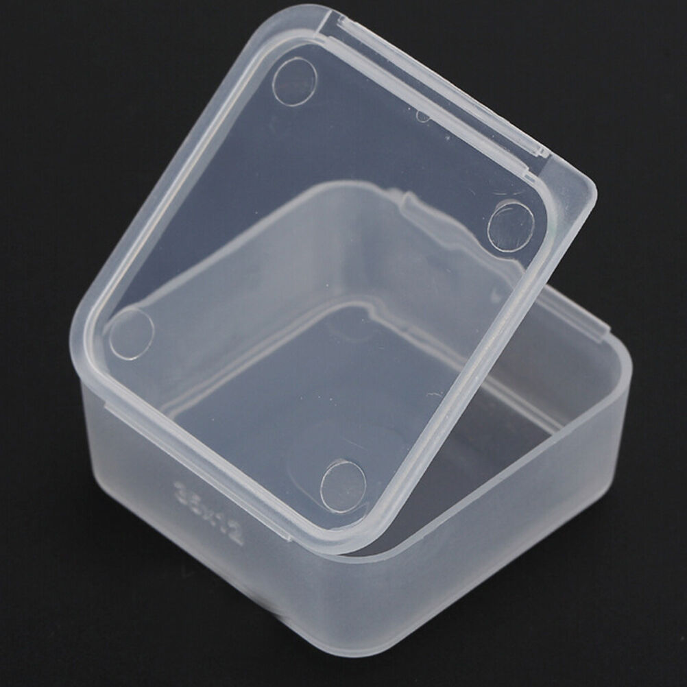 5X Small Transparent Plastic Storage Box  Square Multipurpose displayDEAU