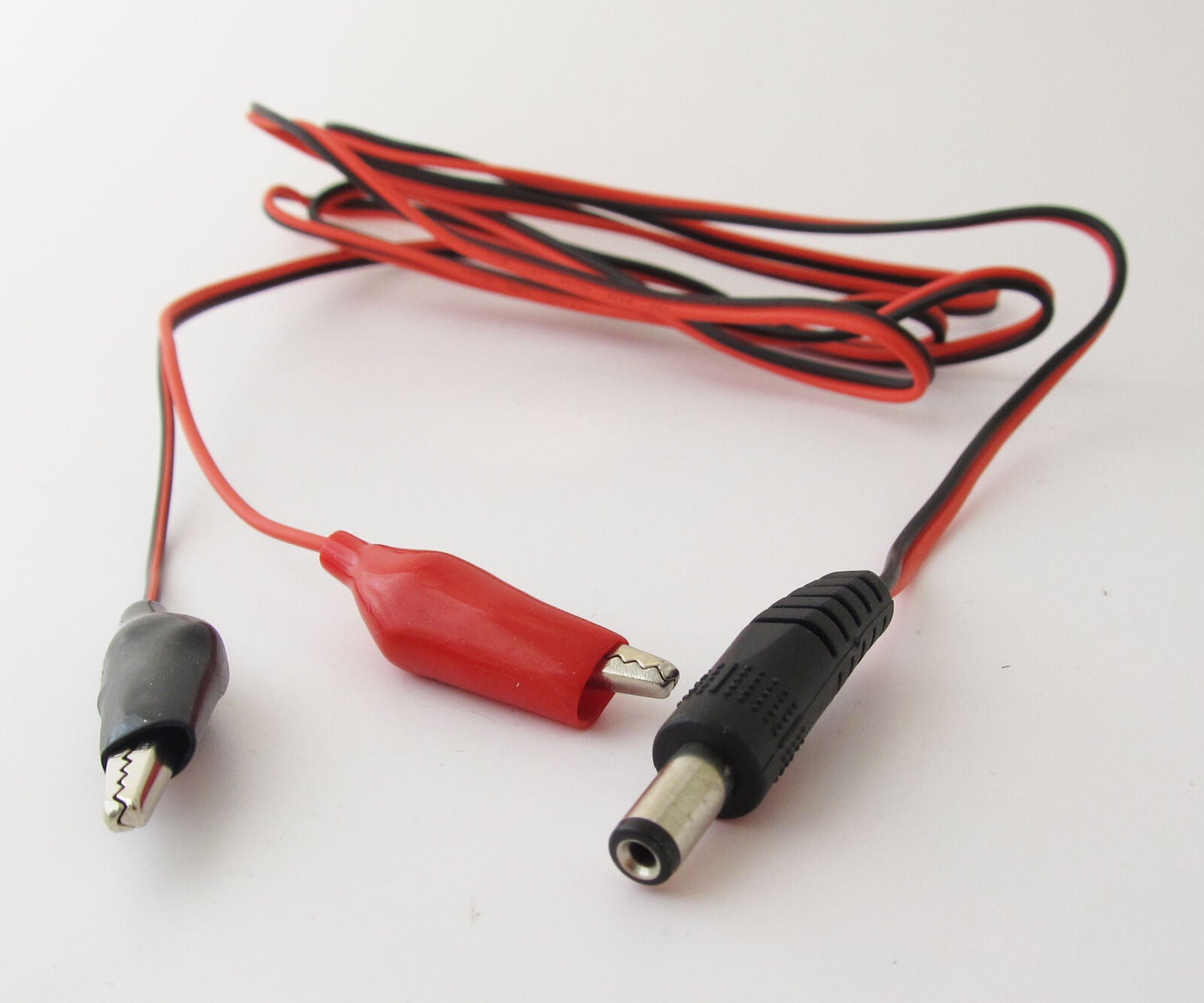 10set 1.5M/5ft 5.5x2.1mm 2.1 DC Male Plug to Dual Alligator Clip DC Power Cable