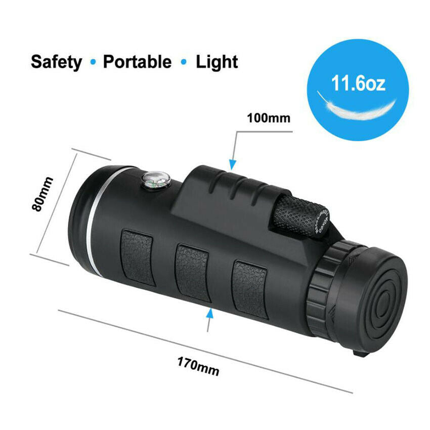 1PC Day/Night Vision 40x60 HD Zoom Monocular Starscope High Power Telescope