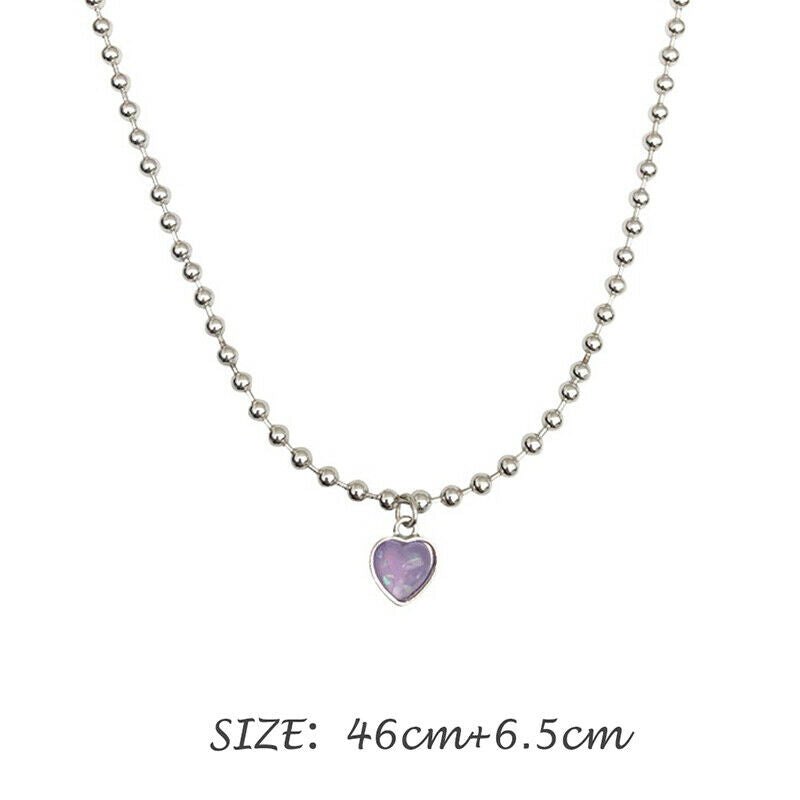 Love Heart Pendant Chain Necklace For Women Girl Friends Halloween Jewelry Gi Qx