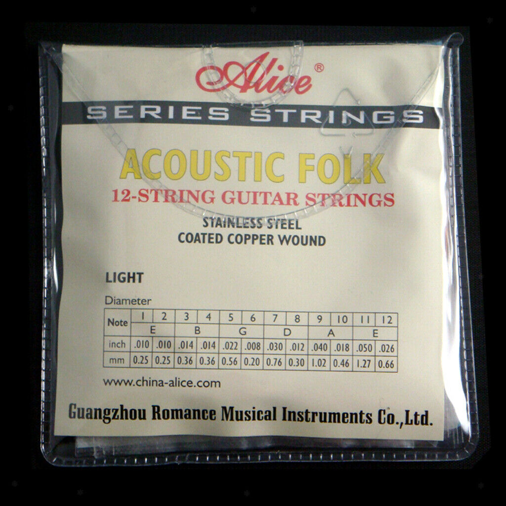 12 Copper Coiled Strings Acoustic Guitar Replacements