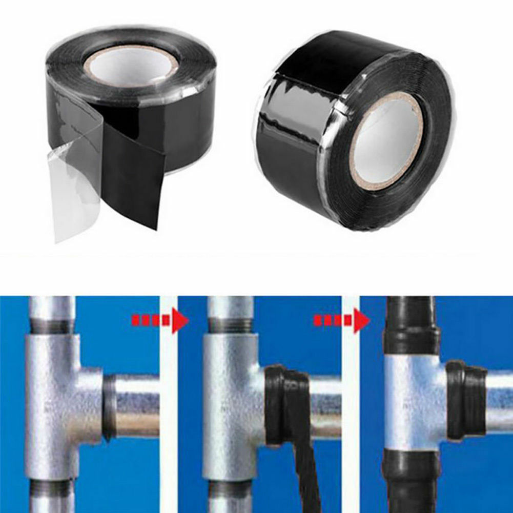 1X Black Rubber Silicone Repair Waterproof Bonding Tape Rescue Self Fusing Wire