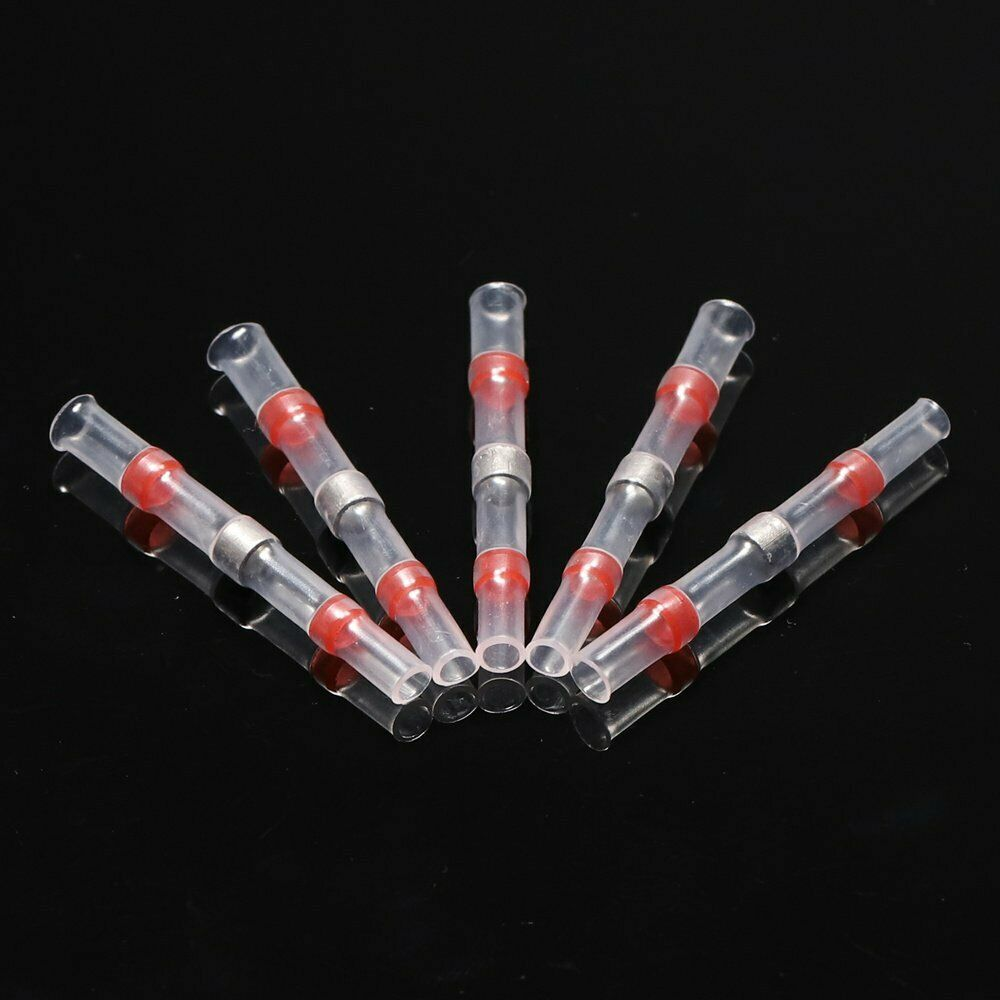 200Pcs Waterproof Solder Sleeve Heat Shrink Wire Splice Connectors 22-18AWG red