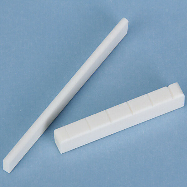 White Bone Slotted Saddle Nut Set & Rosewood Bridge for Classical Guitar Parts