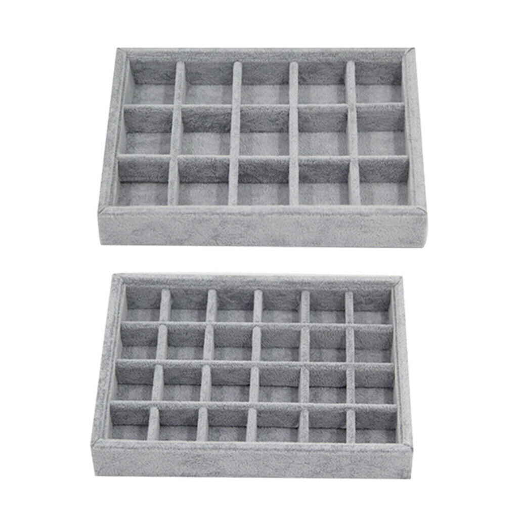 2x Jewelry Tray Bracelets Necklace Diamond Storage Case Holder Container